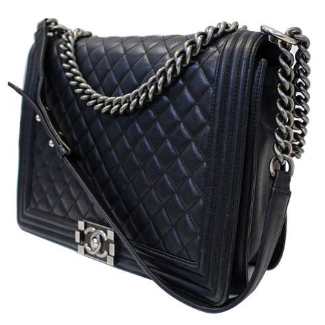 chanel boy chained flap bag|Chanel black boyfriend bag.